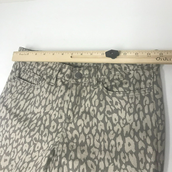 GAP Premium Super Skinny Jean Womens 4 27R Gray Leopard Animal Print Ankle - Picture 6 of 10